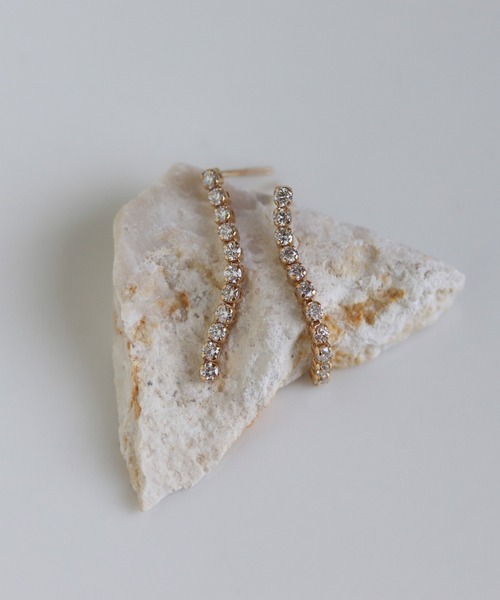 ダイヤモンド ロング テニス ピアス | K10YG〈Web限定〉（ピアス（両耳