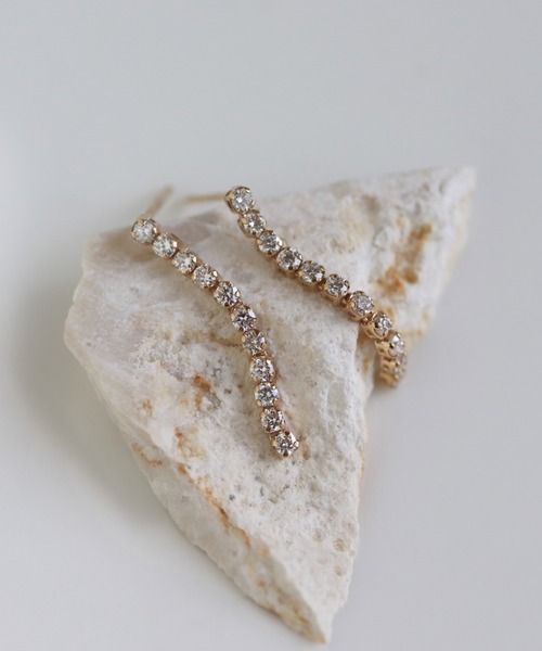 ダイヤモンド ロング テニス ピアス | K10YG〈Web限定〉（ピアス（両耳