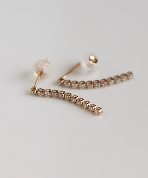 cui-cui(キュイキュイ)の「ダイヤモンド ロング テニス ピアス | K10YG〈Web限定〉(ピアス(両耳用)・レディース・イエローゴールド・FREE)」の5枚目の写真