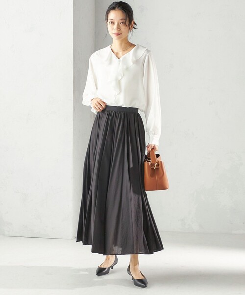 JILLSTUART ジョーゼットフリルカラーブラウス 手洗い可能〉ジョーゼット フリル カラー ブラウス（セレモニー対応可
