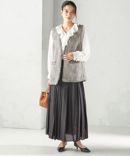 手洗い可能〉ジョーゼット フリル カラー ブラウス（セレモニー対応可