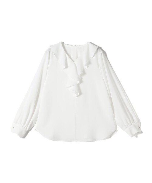 JILLSTUART ジョーゼットフリルカラーブラウス 手洗い可能〉ジョーゼット フリル カラー ブラウス（セレモニー対応可