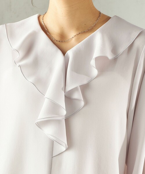 手洗い可能〉ジョーゼット フリル カラー ブラウス（セレモニー対応可