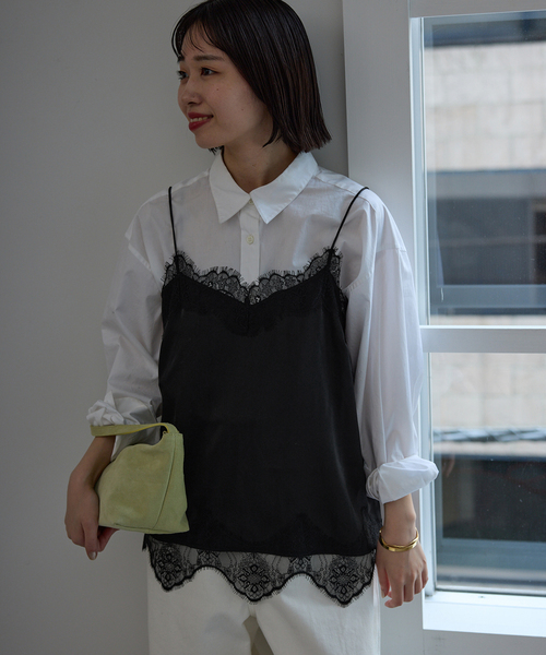 追加》サテンレースキャミソール（キャミソール）｜SLOBE IENA