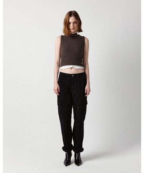 EAN JO(イアンジョー)の「BOUCLE KNIT SLEEVELESS(DARK BROWN)(ベスト・レディース・ダークブラウン・FREE)」の2枚目の写真