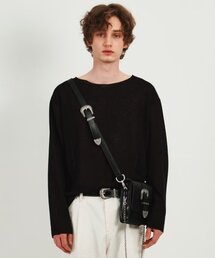 DWSE（ディーダブリューエスイー）の「ボートネックニットプルオーバー黒（Tシャツ/カットソー）」