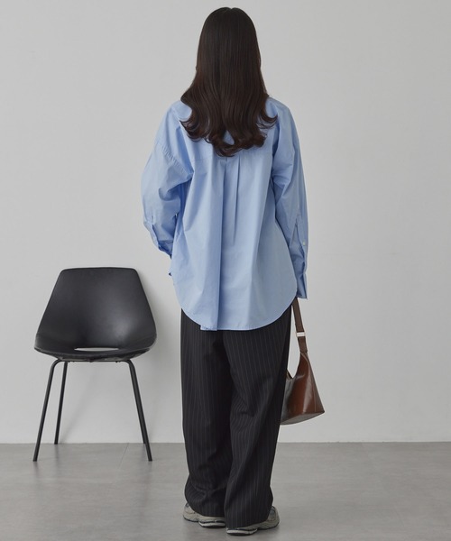 MONO-MART（モノマート）の「【anyway.シリーズ】とろみワイドタックバレル（洗える・速乾）パンツ〈セットアップ対応〉（スラックス・レディース・ダークブラウン/グレー系/グレー/ブラック系/ダークグレー/アイボリー/グレイッシュベージュ/ブラック・L/M/S）」の9枚目の写真