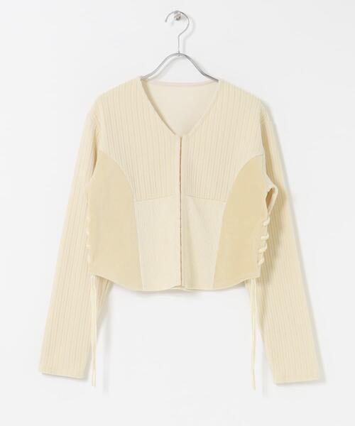 KBF（ケイビーエフ）の「モールジャガードカーディガン（カーディガン/ボレロ・レディース・ベージュ/ブラウン/ブラック・ONE）」の8枚目の写真