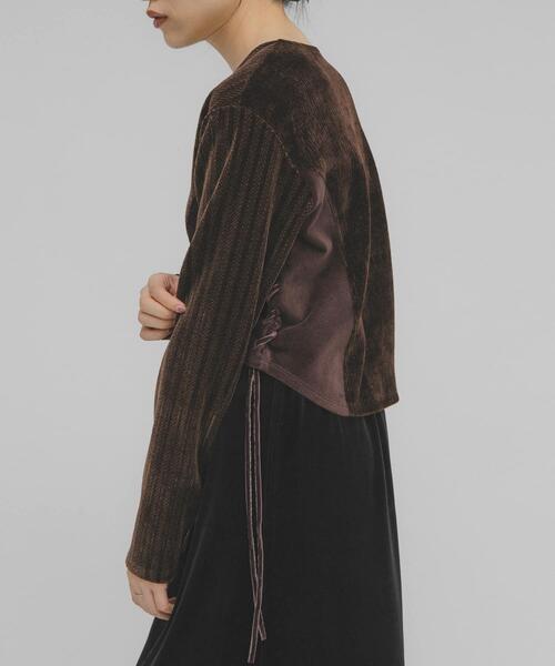 KBF（ケイビーエフ）の「モールジャガードカーディガン（カーディガン/ボレロ・レディース・ベージュ/ブラウン/ブラック・ONE）」の10枚目の写真