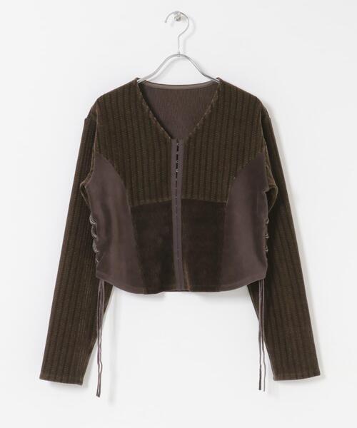 KBF（ケイビーエフ）の「モールジャガードカーディガン（カーディガン/ボレロ・レディース・ベージュ/ブラウン/ブラック・ONE）」の16枚目の写真