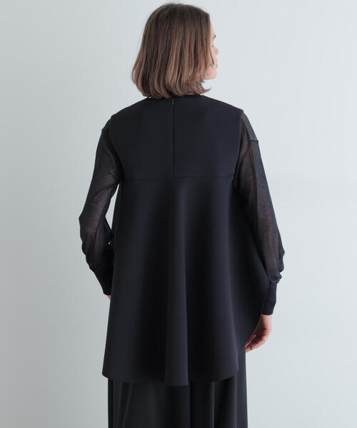 LE PHIL（ルフィル）の「◆ライトボンディングノースリーブジレブラウス（ベスト・レディース・ネイビー/ベージュ・F）」の8枚目の写真