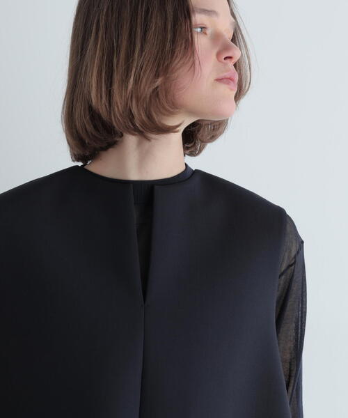 LE PHIL（ルフィル）の「◆ライトボンディングノースリーブジレブラウス（ベスト・レディース・ネイビー/ベージュ・F）」の7枚目の写真