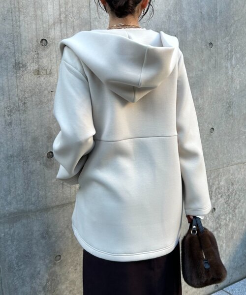 Jena espace merveilleux（ジェナ　エスパスメルヴェイユ）の「【伸縮性抜群◎】ダンボールフードジャケット（その他アウター・レディース・ライトグレー/アイボリー・FREE）」の9枚目の写真
