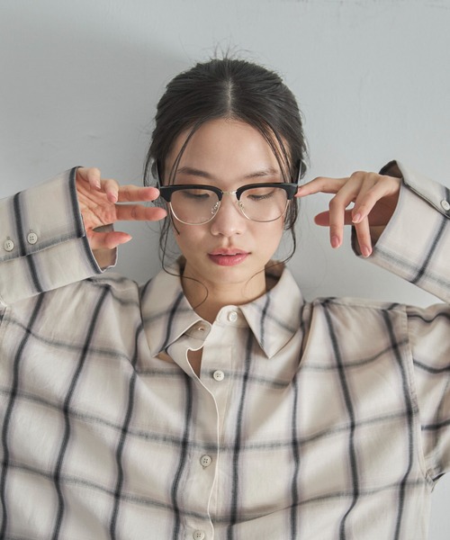 feepur（フェピュール）の「ハーフリムクリアメガネ（メガネ・レディース・ブラック・FREE）」の13枚目の写真