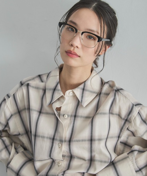 feepur（フェピュール）の「ハーフリムクリアメガネ（メガネ・レディース・ブラック・FREE）」の14枚目の写真