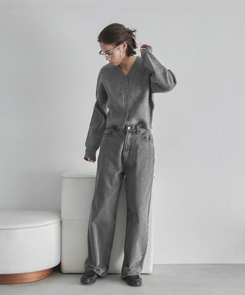 feepur（フェピュール）の「ハーフリムクリアメガネ（メガネ・レディース・ブラック・FREE）」の3枚目の写真