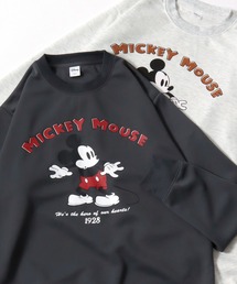 2026SS Disney/ディズニー ミッキー カレッジ バックプリント ワンポイント刺繍 ダンボールスウェット レディース メンズ トレーナー