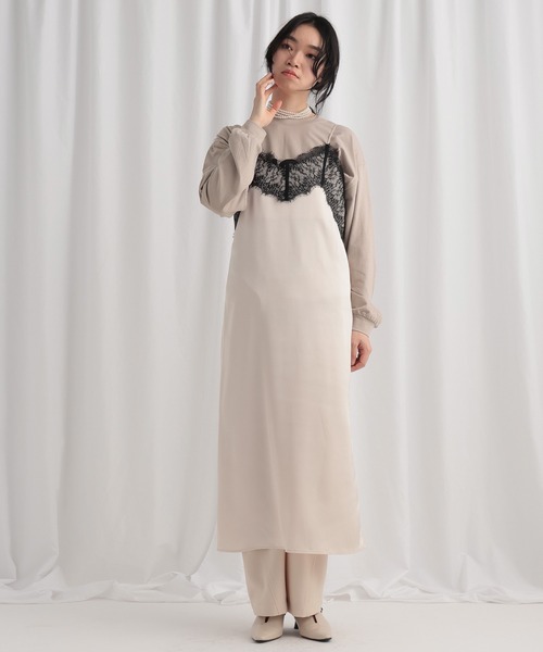 mysty woman(ミスティウーマン)の「カーブワイドパンツ 643312(その他パンツ・レディース・ベージュ/ホワイト系その他/ブラック・FREE)」の7枚目の写真