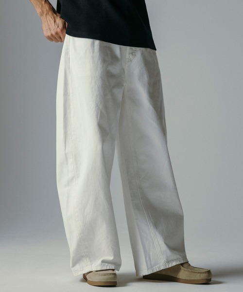 CIRCLEE（サークリー）の「CIRCLEE(サークリー)ハイウエスト バルーンワイドクロップドパンツ（その他パンツ・メンズ・ホワイト・M）」の3枚目の写真