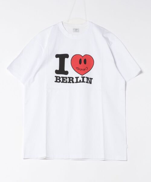 ムラサキスポーツ(ムラサキスポーツ)の「CIVILIST/シビリスト CIVI ILOVE TEE(Tシャツ/カットソー・メンズ・ホワイト/ライム・M/L)」の1枚目の写真