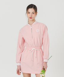 MONBIRDIE GOLF（モンバーディーゴルフ）の「ナイロンハーフジップ長袖ワンピース PINK（ワンピース）」