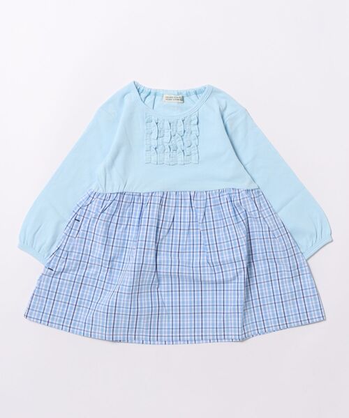 RAGMART（ラグマート）の「布帛切り替えワンピース（ワンピース・キッズ・オフホワイト/サックスブルー・80ｃｍ/90cm/95cm）」の2枚目の写真