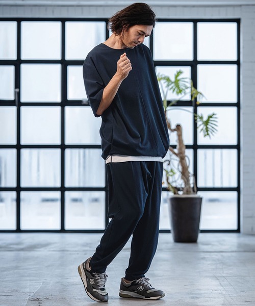 CAMBIO（カンビオ）の「mt10185-Stretch Seersucker Zip Henley Neck Short Sleeve Pullover 半袖プルオーバー(S65226cmb)（Tシャツ/カットソー・メンズ・ブラック/ベージュ/ネイビー/グレー・S/M/L）」の17枚目の写真