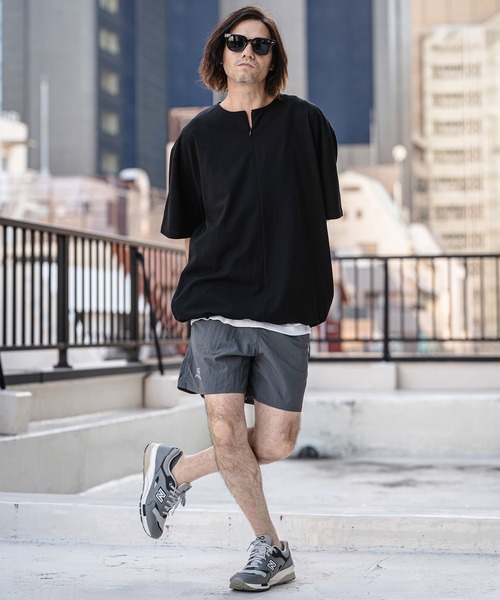 CAMBIO（カンビオ）の「mt10185-Stretch Seersucker Zip Henley Neck Short Sleeve Pullover 半袖プルオーバー(S65226cmb)（Tシャツ/カットソー・メンズ・ブラック/ベージュ/ネイビー/グレー・S/M/L）」の20枚目の写真