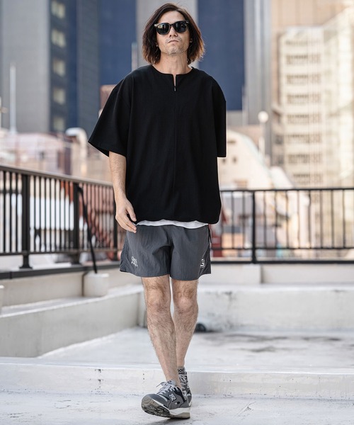 CAMBIO（カンビオ）の「mt10185-Stretch Seersucker Zip Henley Neck Short Sleeve Pullover 半袖プルオーバー(S65226cmb)（Tシャツ/カットソー・メンズ・ブラック/ベージュ/ネイビー/グレー・S/M/L）」の21枚目の写真