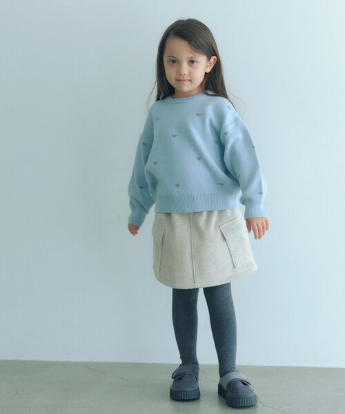 green label relaxing（グリーンレーベルリラクシング）の「ハートジャガード プルオーバー / キッズ  100cm-160cm（ニット/セーター・キッズ・ライトブルー/ネイビー・150cm/160cm/130cm/120cm/110cm/140cm/100cm）」の3枚目の写真