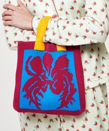 MIMICAWE（ミミカウィ）の「ポピー ニットミニバッグ バーガンディ（トートバッグ）」