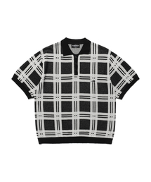 CHECK PK HALF KNIT_BLACK(NG2EMUK640A)