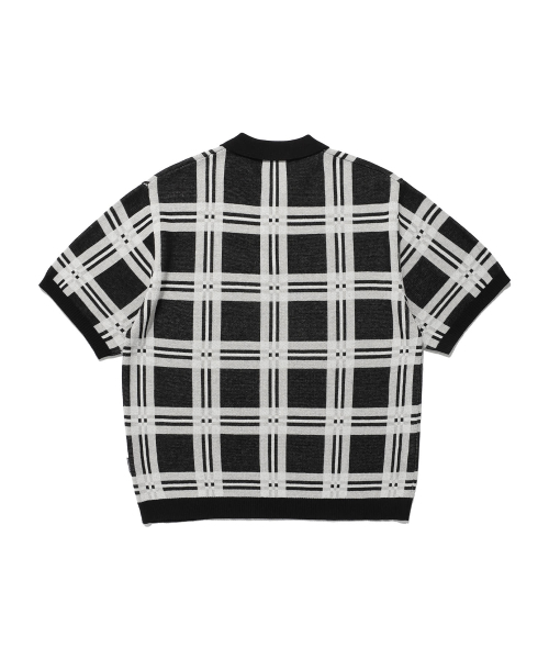 NICE GHOST CLUB(ナイスゴーストクラブ)の「CHECK PK HALF KNIT_BLACK(NG2EMUK640A)(ニット/セーター・レディース・ブラック・L/S/M)」の2枚目の写真