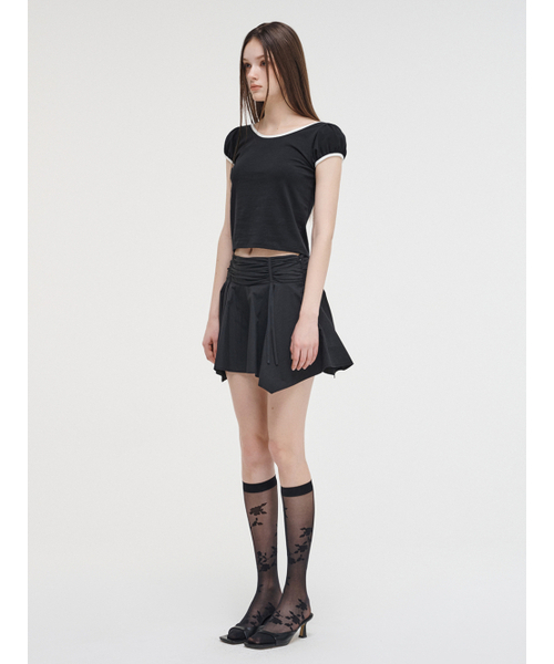 ETMON（エトモン）の「Strap Shirring Mini Skirt Black（スカート・レディース・その他・M）」の5枚目の写真