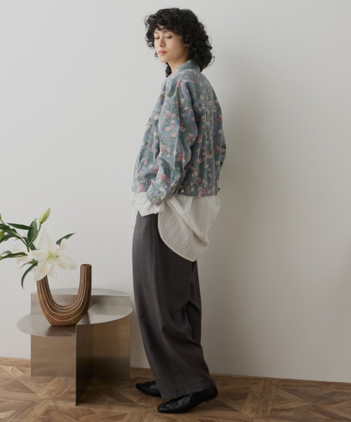 Libra Cue（リブラ キュー）の「フラワープリントデニムジャケット（デニムジャケット・レディース・ブルー・FREE）」の7枚目の写真