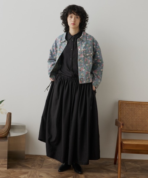 Libra Cue（リブラ キュー）の「フラワープリントデニムジャケット（デニムジャケット・レディース・ブルー・FREE）」の12枚目の写真