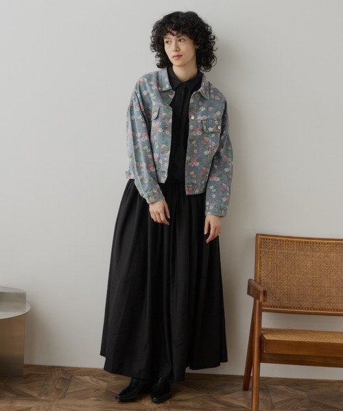 Libra Cue（リブラ キュー）の「フラワープリントデニムジャケット（デニムジャケット・レディース・ブルー・FREE）」の11枚目の写真