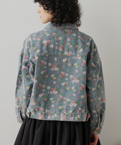 Libra Cue（リブラ キュー）の「フラワープリントデニムジャケット（デニムジャケット・レディース・ブルー・FREE）」の10枚目の写真