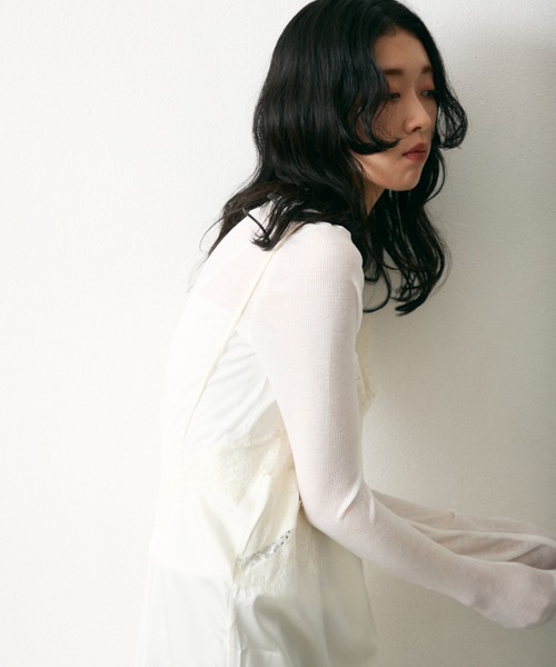 Lutim by u(ルチバイユー)の「シアーリブクルートップス(Tシャツ/カットソー・レディース・ホワイト/ピンク/チャコールグレー/ブルー・FREE)」の21枚目の写真