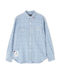 FLORAL PATTERN DENIM WORK L/S SHIRT / フラワーパターン デニムワークシャツ / AVIREX / アヴィレックス