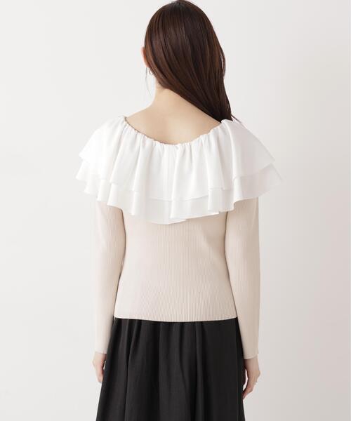 PROPORTION BODY DRESSING(プロポーションボディドレッシング)の「ボリュームラッフルニット / 1216170210(ニット/セーター・レディース・ベージュ/ホワイト/ブルー・MEDIUM/SMALL)」の5枚目の写真