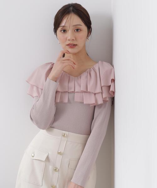 PROPORTION BODY DRESSING(プロポーションボディドレッシング)の「ボリュームラッフルニット / 1216170210(ニット/セーター・レディース・ベージュ/ホワイト/ブルー・MEDIUM/SMALL)」の15枚目の写真
