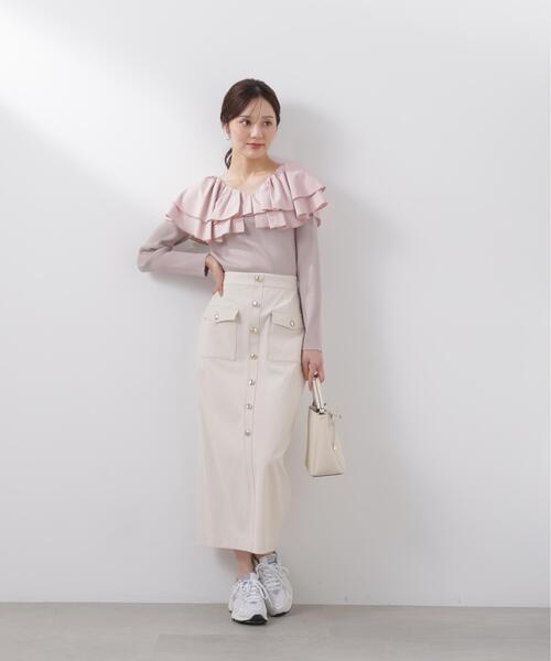 PROPORTION BODY DRESSING(プロポーションボディドレッシング)の「ボリュームラッフルニット / 1216170210(ニット/セーター・レディース・ベージュ/ホワイト/ブルー・MEDIUM/SMALL)」の17枚目の写真