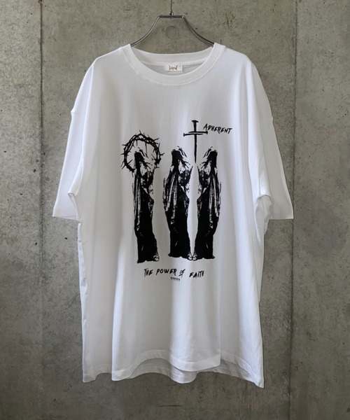 lilful(リルフル)の「【26年春夏新作】ヴィンテージライククロスグラフィックTシャツ(Tシャツ/カットソー・メンズ・ブラック/ホワイト・M/L)」の14枚目の写真