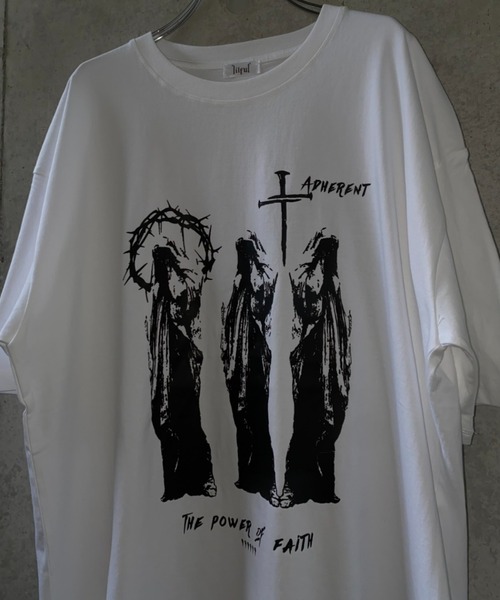 lilful(リルフル)の「【26年春夏新作】ヴィンテージライククロスグラフィックTシャツ(Tシャツ/カットソー・メンズ・ブラック/ホワイト・M/L)」の16枚目の写真