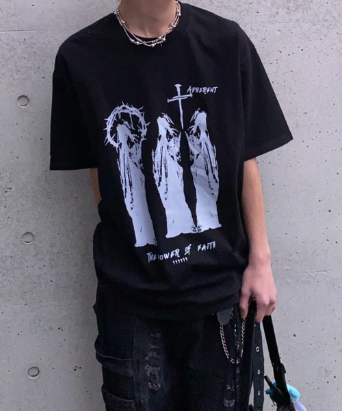 lilful(リルフル)の「【26年春夏新作】ヴィンテージライククロスグラフィックTシャツ(Tシャツ/カットソー・メンズ・ブラック/ホワイト・M/L)」の8枚目の写真