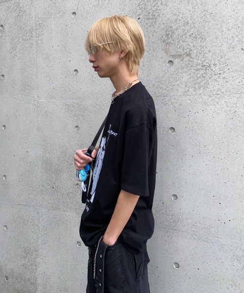 lilful(リルフル)の「【26年春夏新作】ヴィンテージライククロスグラフィックTシャツ(Tシャツ/カットソー・メンズ・ブラック/ホワイト・M/L)」の19枚目の写真