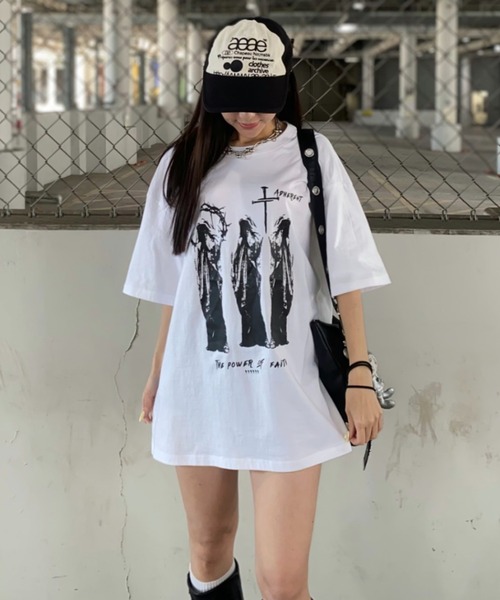 lilful(リルフル)の「【26年春夏新作】ヴィンテージライククロスグラフィックTシャツ(Tシャツ/カットソー・メンズ・ブラック/ホワイト・M/L)」の21枚目の写真