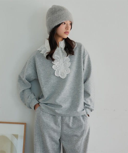 KOBE LETTUCE（コウベレタス）の「シャギーニット帽（ニットキャップ/ビーニー・レディース・グレー/ベージュ・FREE）」の6枚目の写真