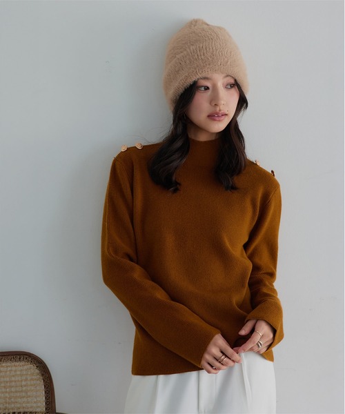 KOBE LETTUCE（コウベレタス）の「シャギーニット帽（ニットキャップ/ビーニー・レディース・グレー/ベージュ・FREE）」の8枚目の写真